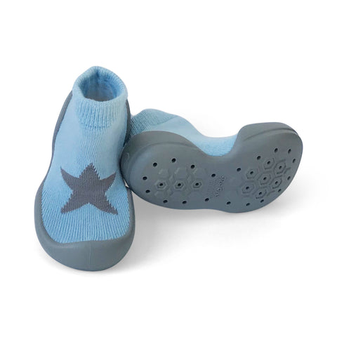 Image of Grey Step Ons Crawling, Cruising, Pre-Walker Baby Sock Shoe