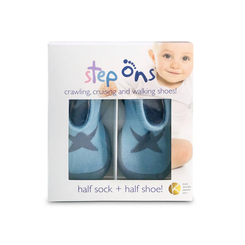 Image of Step Ons Crawling, Cruising, Pre-Walking Baby Sock Shoe Blue
