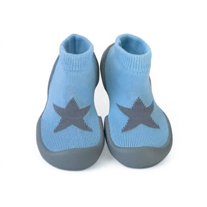 Grey Step Ons Crawling, Cruising, Pre-Walker Baby Sock Shoe