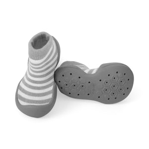 Grey Step Ons Crawling, Cruising, Pre-Walker Baby Sock Shoe