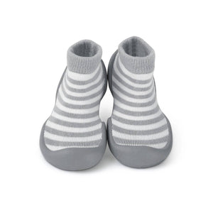 Grey Step Ons Crawling, Cruising, Pre-Walker Baby Sock Shoe