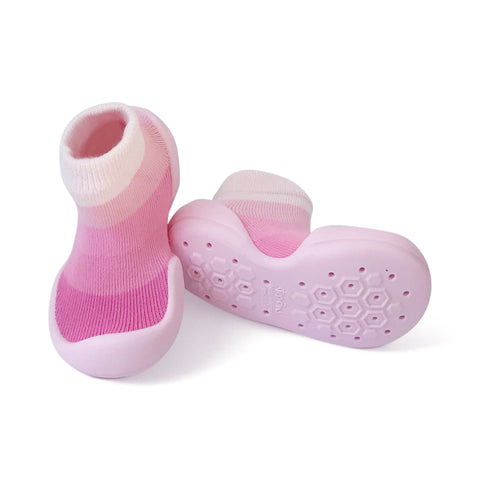 Image of Grey Step Ons Crawling, Cruising, Pre-Walker Baby Sock Shoe
